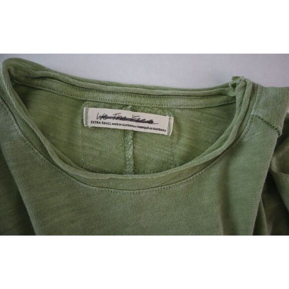 We The Free x Free People OB1593368 Women Sz XS Green Be My Baby Long Sleeve Top - Picture 3 of 8